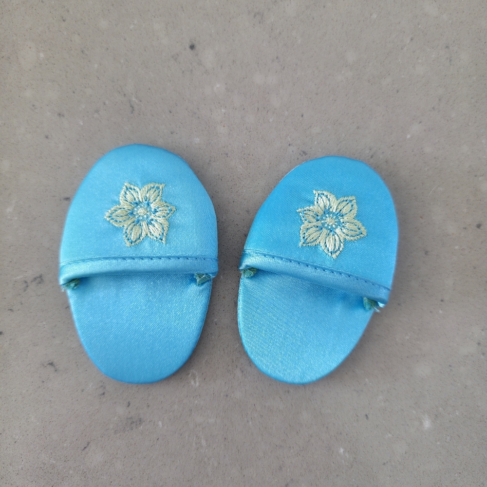 american girl doll blue flower slippers